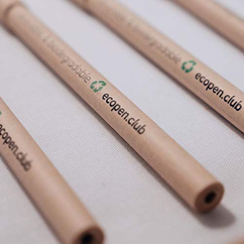 Eco Pen Club (10 Pack) (BLACK INK) Umweltfreundlicher recycelter Ball Point 0,7mm Pens