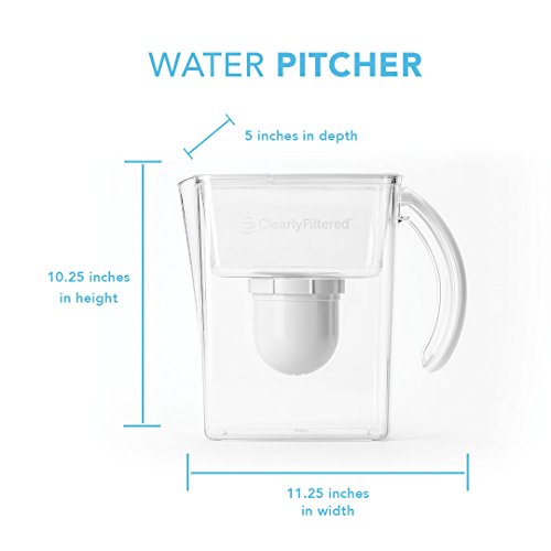 Deutlich gefilterter Wasserfilter-Pitcher + 3 Ersatzfilter Combo
