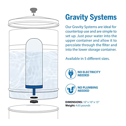 ProOne Big II Gravity Water Filter, 2,5-Gallonen-Wasserfiltersystem mit 5-Zoll-Filter und BPA-freiem Spigot