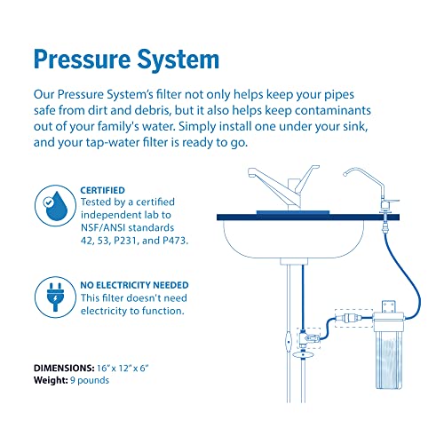 ProOne ProMax Unterwasserfilter, Unterwasserfiltersystem (ohne Wasserhahn) für Verunreinigungen