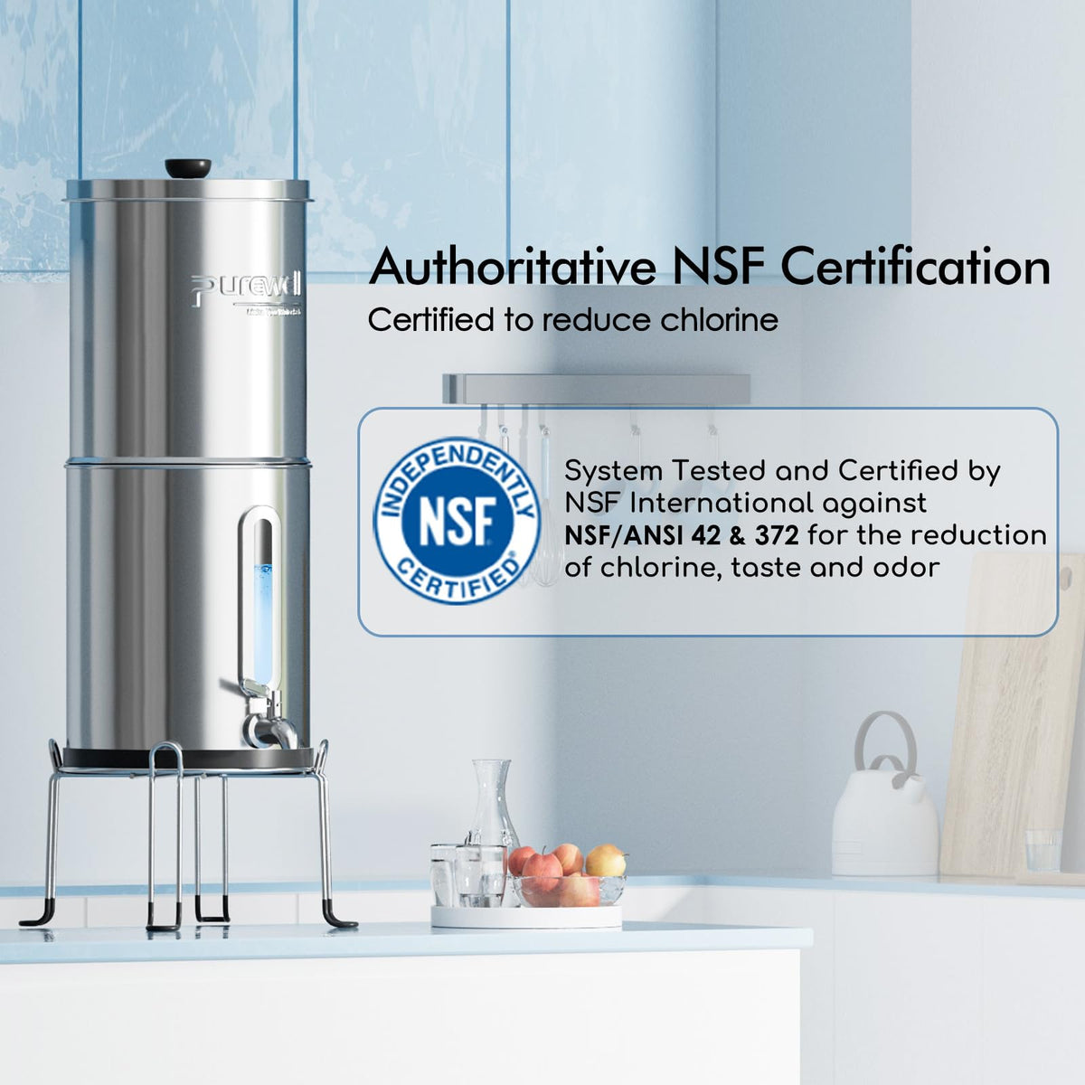 Purewell 2.25G Schwerkraftwasserfiltersystem mit Wasserstandfenster
