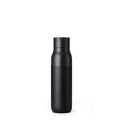 LARQ Flasche PureVis - Selbstreinigende und isolierte Wasserflasche aus rostfreiem Stahl - 25 Unzen - Obsidian Black