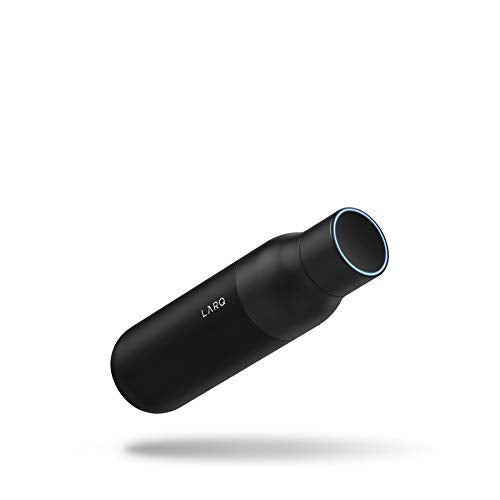 LARQ Flasche PureVis - Selbstreinigende und isolierte Wasserflasche aus rostfreiem Stahl - 25 Unzen - Obsidian Black