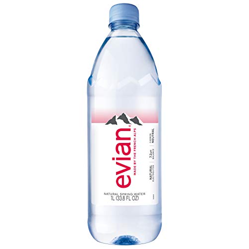 evian Natürliches Quellwasser, natürlich gefiltertes Quellwasser in großen Flaschen, 1 ml (Paket von 12)