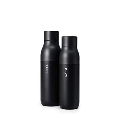 LARQ Flasche PureVis - Selbstreinigende und isolierte Wasserflasche aus rostfreiem Stahl - 25 Unzen - Obsidian Black
