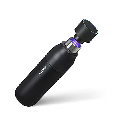 LARQ Flasche PureVis - Selbstreinigende und isolierte Wasserflasche aus rostfreiem Stahl - 25 Unzen - Obsidian Black