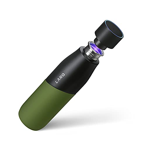 LARQ Flaschenbewegung PureVis - Edelstahl gefilterte Wasserflasche 68 g. - Schwarz / Pinsel