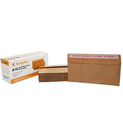Xxcxpark 120 PCS #10 Braune Selbstsiegelkraft 4-1/8 x 9-1/2 Zoll Sicherheitsumschläge, Fensterlose unsichtbare Umschläge Super Starke Schnellsiegel Umschläge Sicherheitstönungsmuster Sicher