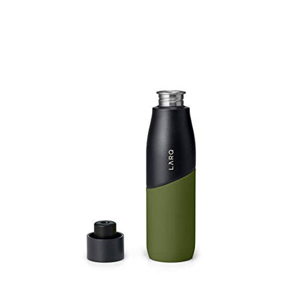 LARQ Flaschenbewegung PureVis - Edelstahl gefilterte Wasserflasche 68 g. - Schwarz / Pinsel