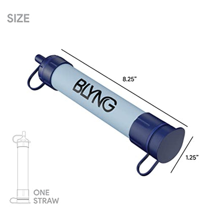 Survival Straw Water Filter - Straw mit Filter für gesundes Trinken - Survival Water Filter Blocks 99,99% Mikroplastik, Wasserfilter Straw zum Wandern, Radfahren, Camping, Survival Straw Water Purifier