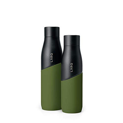 LARQ Flaschenbewegung PureVis - Edelstahl gefilterte Wasserflasche 68 g. - Schwarz / Pinsel
