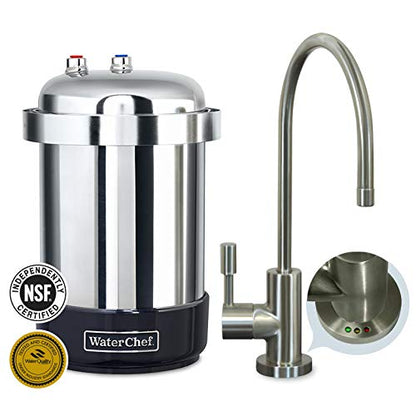 WaterChef® U9000 Premium Unterspülwasser-Filtrationssystem (gebürsteter Nickelhahn)