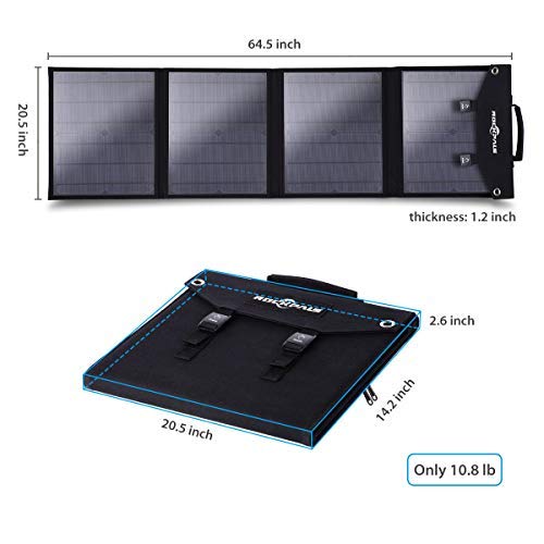 Rockpals 100W Faltbares Solarpanel-Ladegerät für Suaoki Portable Generator mit 3 USB-Anschlüssen