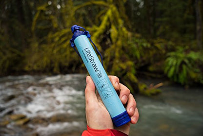 LifeStraw Persönlicher Wasserfilter für Wandern, Camping, Reisen und Notfallvorsorge, 1 Pack, Blau