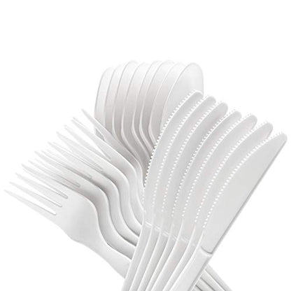 Baumpflege kompostierbares Besteck-Set - 380 Value Pack [180 Gabeln, 100 Löffel, 100 Messer] - Pflanzen Sie einen Baum mit jeder Box - Eco Friendly Compostable Utensils-BPI Certified Plant-Based Einweg-Silberwaren