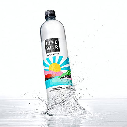 LIFEWTR Premium Gereinigtes Wasser, pH-Balance mit Elektrolyten, 100% recycelte Plastikflaschen, 591 ml (Paket von 20), Verpackung kann variieren