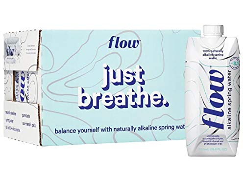 Alkalisches Quellwasser, organische Ebene, 100% natürliches alkalisches Wasser pH 8,1, Elektrolyte + ätherische Mineralien, umweltfreundliche Verpackung, 100% recycelbar, BPA-frei, nicht gentechnisch verändert, 479 g (Paket von 12)