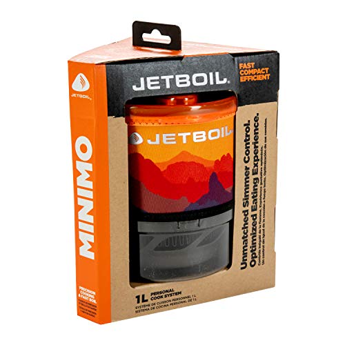 Jetboil MiniMo Camping und Backpacking Herd Kochsystem, Sunset Orange