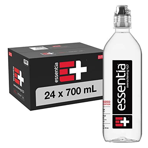 Essentia-Flaschenwasser, ionisiertes alkalisches Wasser; 99,9% rein, mit Elektrolyten angereichert, 9,5 pH oder höher mit einem sauberen, glatten Geschmack, 7 ml (Paket von 24)