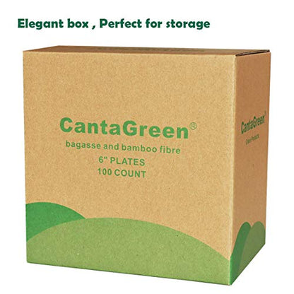 CantaGreen 6-Zoll-Kompostierbare Dessertplatten - 100 Count