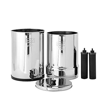 Crown Berkey Schwerkraft-gefütterter Wasserfilter mit 2 Black Berkey Reinigungselementen