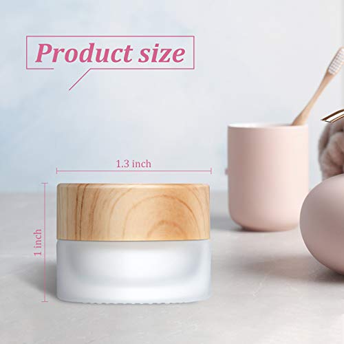 10 Stück Glas Kosmetik-Probe Gläser mit Bambus-Holz lecksicher Lids