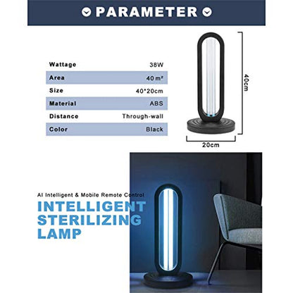 UV-Licht Sanitizer Deodorizer für Geruch Raum Lufterfrischer Desinfektion Leichte Germizide Lampe Ozon Sterilizer Lampe (Remote Control) 99,99% Sterilisationsrate 38W 110 V