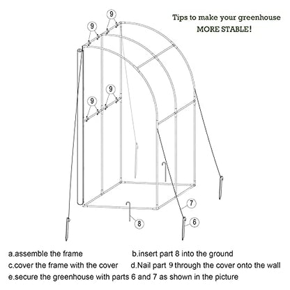 CO-Z Lean zu Greenhouse Walk in, Portable Mini Green House mit PE Cover