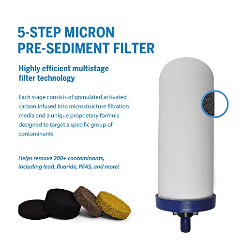 ProOne Big II Gravity Water Filter, 2,5-Gallonen-Wasserfiltersystem mit (2) 7-Zoll-Filtern und BPA-freiem Spigot