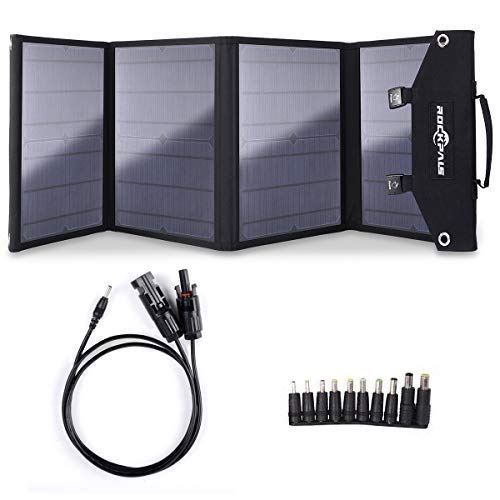 Rockpals 100W Faltbares Solarpanel-Ladegerät für Suaoki Portable Generator mit 3 USB-Anschlüssen