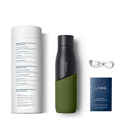 LARQ Flaschenbewegung PureVis - Edelstahl gefilterte Wasserflasche 68 g. - Schwarz / Pinsel