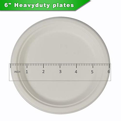CantaGreen 6-Zoll-Kompostierbare Dessertplatten - 100 Count