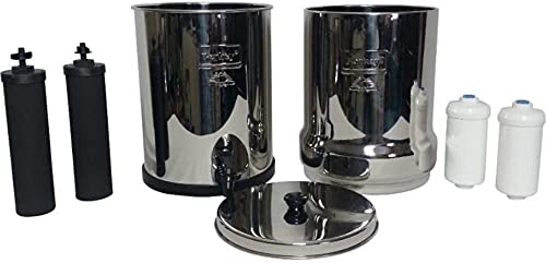 Berkey Royal mit 2 Schwarzfiltern und 2 PF-2-Fluoridfiltern, 3,25 Gal-Silber