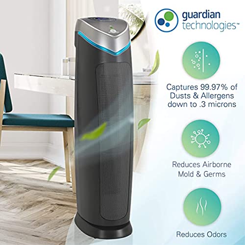 Germ Guardian AC5250PT 28 '3-in-1 True HEPA Filter Luftreiniger für Haus und Haustiere, Große Räume, UV-C Sanitizer, Filter Allergien, Rauch, Staub, Dander, & Gerüche, 5-Yr Wty, GermGuardian, Grau'