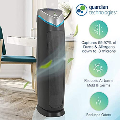 Germ Guardian AC5250PT 28 '3-in-1 True HEPA Filter Luftreiniger für Haus und Haustiere, Große Räume, UV-C Sanitizer, Filter Allergien, Rauch, Staub, Dander, & Gerüche, 5-Yr Wty, GermGuardian, Grau'