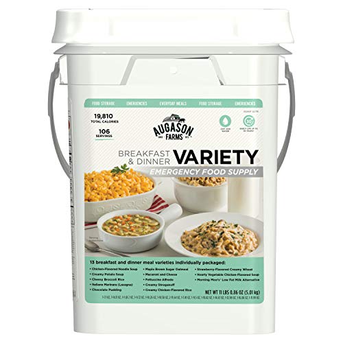 Augason Farms Frühstück und Abendessen Variety Pail Notfall Lebensmittelversorgung täglich Mahlzeiten 4 Gallonen Pail