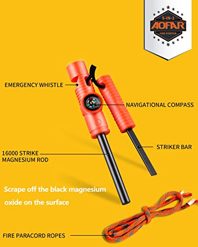 AOFAR Feuerstarter AF-381 Feuerstahl 5-in-1