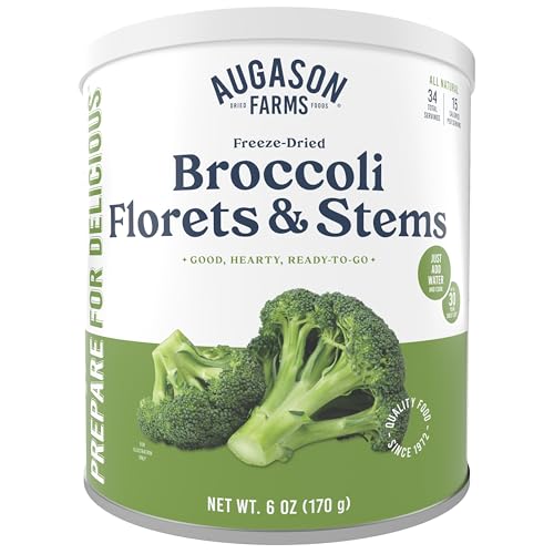 Augason Farms Einfrieren Getrocknete Brokkoli-Floren und Stems 198 g Nr. 10 Can