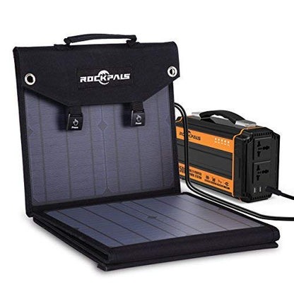 Rockpals 100W Faltbares Solarpanel-Ladegerät für Suaoki Portable Generator mit 3 USB-Anschlüssen