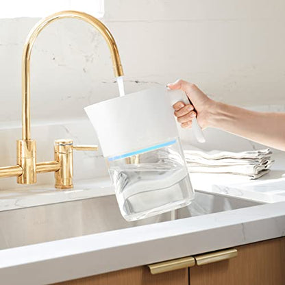 Reiner weißer gefilterter Wasser-Pitcher - selbstreinigend 1,9 Liter / 8 Tasse