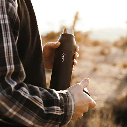 LARQ Flasche PureVis - Selbstreinigende und isolierte Wasserflasche aus rostfreiem Stahl - 25 Unzen - Obsidian Black