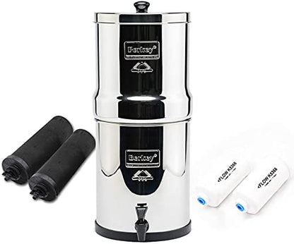 Berkey Royal mit 2 Schwarzfiltern und 2 PF-2-Fluoridfiltern, 3,25 Gal-Silber