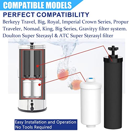Wadoy Wasserfilter Kompatibel mit Berkey Wasserfilter System Black Element Cartridge (Paket von 4)