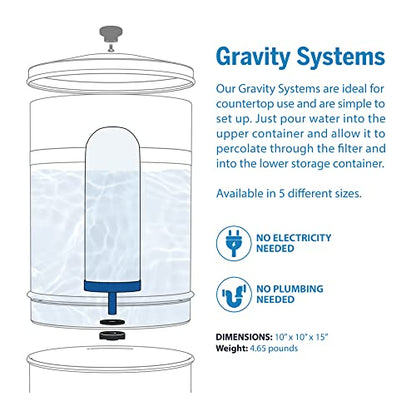 ProOne Big II Gravity Water Filter, 2,5-Gallonen-Wasserfiltersystem mit (2) 7-Zoll-Filtern und BPA-freiem Spigot