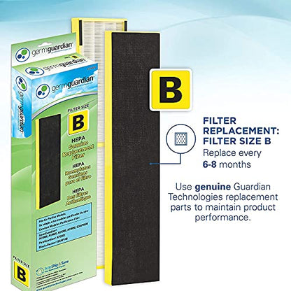 Germ Guardian True HEPA Filter Luftreiniger mit UV-Licht Sanitizer, beseitigt Keime, Filter Allergien, Pollen, Rauch, Staub Haustier Dander, Schimmelgeruch, Ruhiger 22 Zoll 4-in-1 Luftreiniger für zu Hause AC4825E