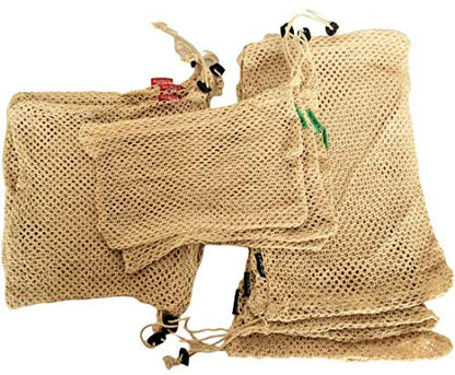 Mehrweg-Maschproduzieren-Taschen aus 100% Baumwolle - Mesh-Gemüse-Taschen - Umweltfreundlich, biologisch abbaubar & waschbar Mesh-Obst, Gemüse & produzieren-Taschen - Veggie-Taschen (3 klein, 3 mittel, 3 groß) (9)