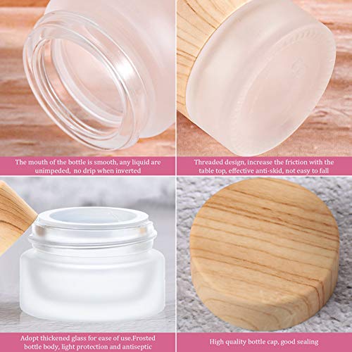 10 Stück Glas Kosmetik-Probe Gläser mit Bambus-Holz lecksicher Lids
