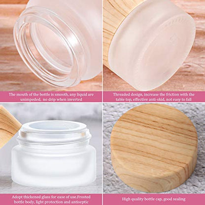 10 Stück Glas Kosmetik-Probe Gläser mit Bambus-Holz lecksicher Lids