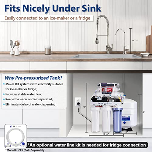iSpring 100GPD unter Spüle 7-Stufe Reverse Osmose RO Trinkfiltrationssystem