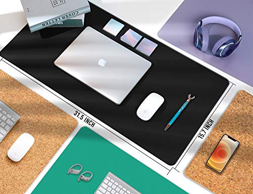 Aothia Office Desk Pad, umweltfreundliches Kork- und PU-Leder-Doppelseiten-Großes Desktop- / Maus-Pad